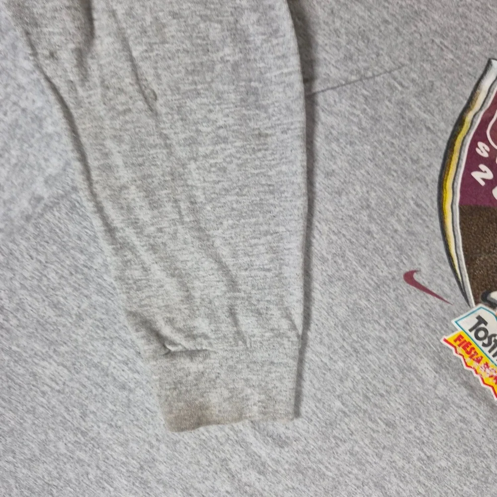 Nike T-Shirt Mens XL Gray Oklahoma Sooners Football 2008 Fiesta Bowl Long Sleeve